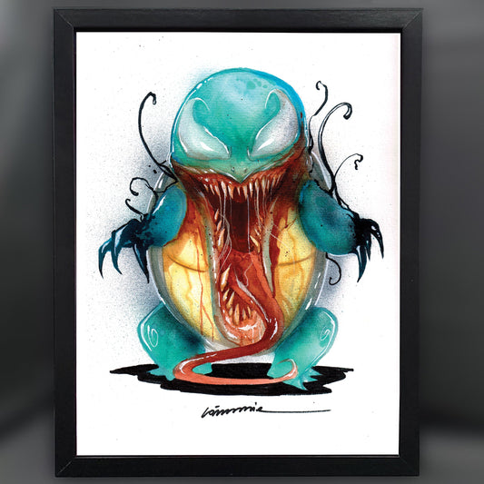 Venomized Squirtle 12"X16" Framed Art Print by Görkem Demir